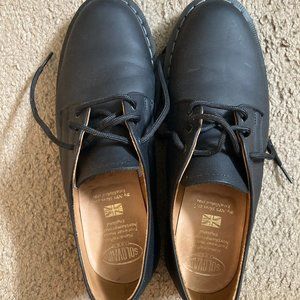 Solovair Doc Marten Made in England Greasy Black Gibson Shoe Size 9.5 NWOT